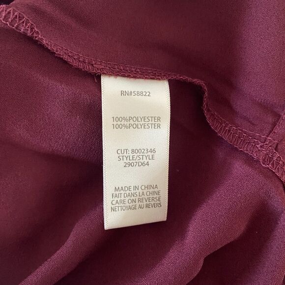 Max Studio Women's Wrap Knee Dress 3/4 Sleeve Floral Burgundy Size Small NWT - Picture 13 of 13